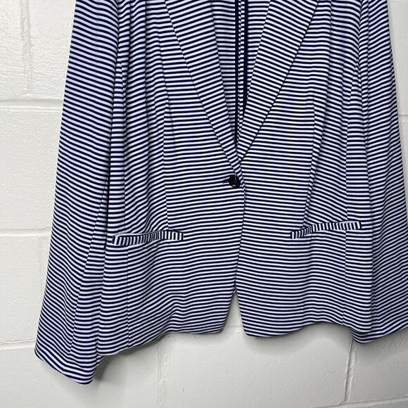 Lane Bryant Women Knit Blazer Jacket Size 26 Single Breast 1 Button Stretch - Picture 3 of 9